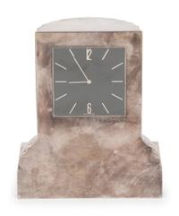 A Bulgari Silver Desk Clock