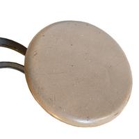 An Iron and Wood Swing Arm Stool 20" W x 11" D x 12 "H — United States, Circa 1930
