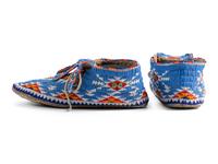 Plains Beaded Hide Moccasins