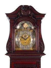 A Herschede Carved Mahogany Nine-Tube Tall Case Clock
