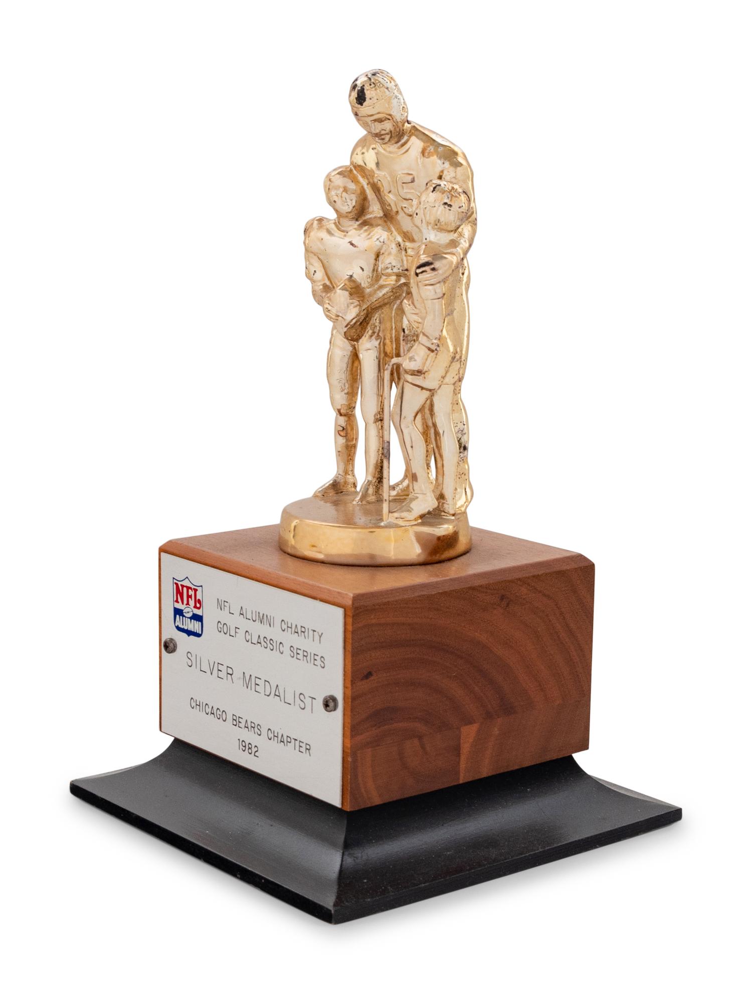 A 1982 NFL Alumni Charity Golf Classic Silver Medalist Trophy Award Presented to Mike Ditka Formerly Displayed at Mike Ditka's Restaurant