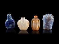 Four Chinese Hardstone Snuff Bottles