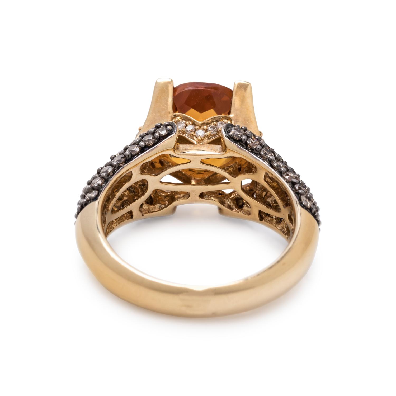 LEVIAN, CITRINE, DIAMOND AND COLORED DIAMOND RING