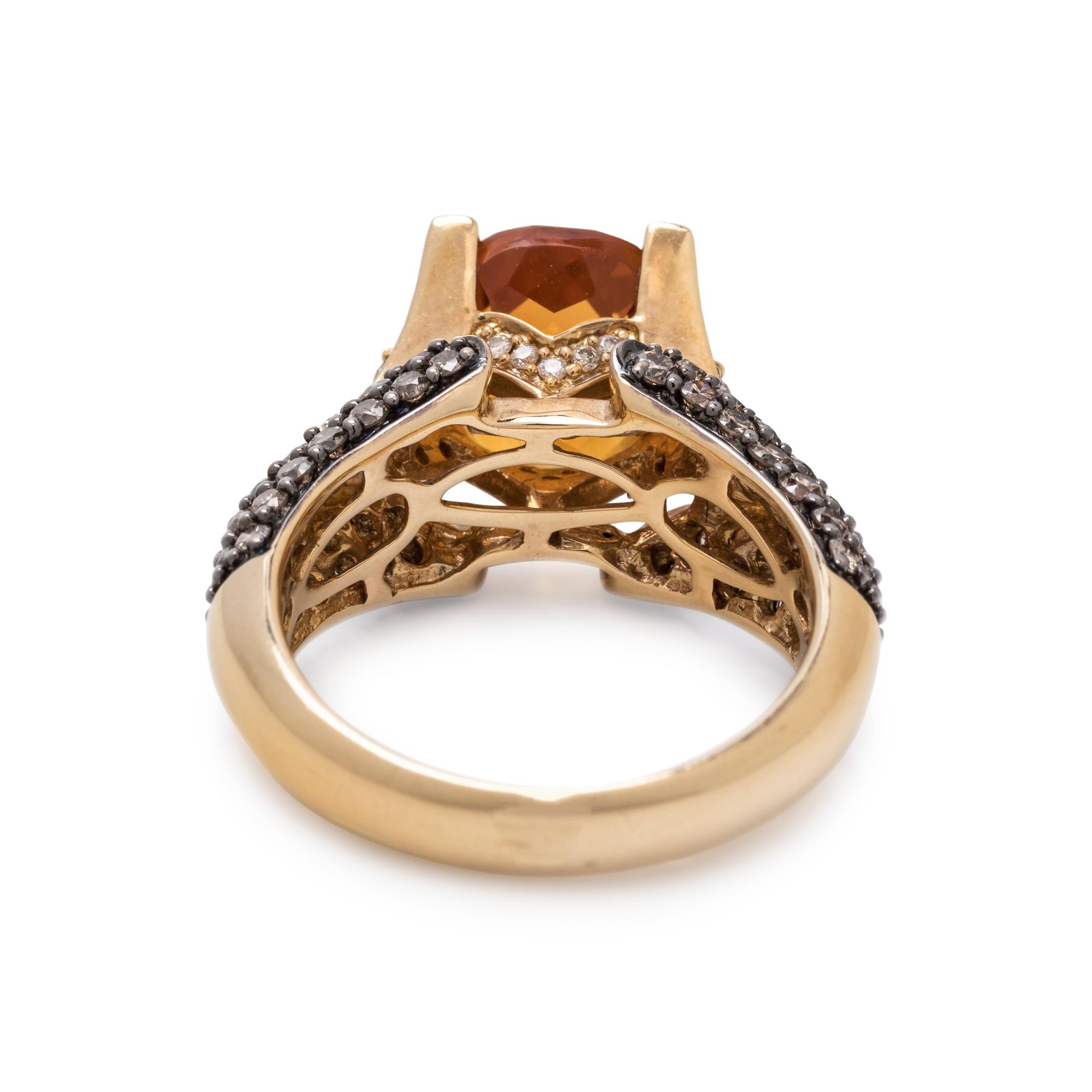 LEVIAN, CITRINE, DIAMOND AND COLORED DIAMOND RING