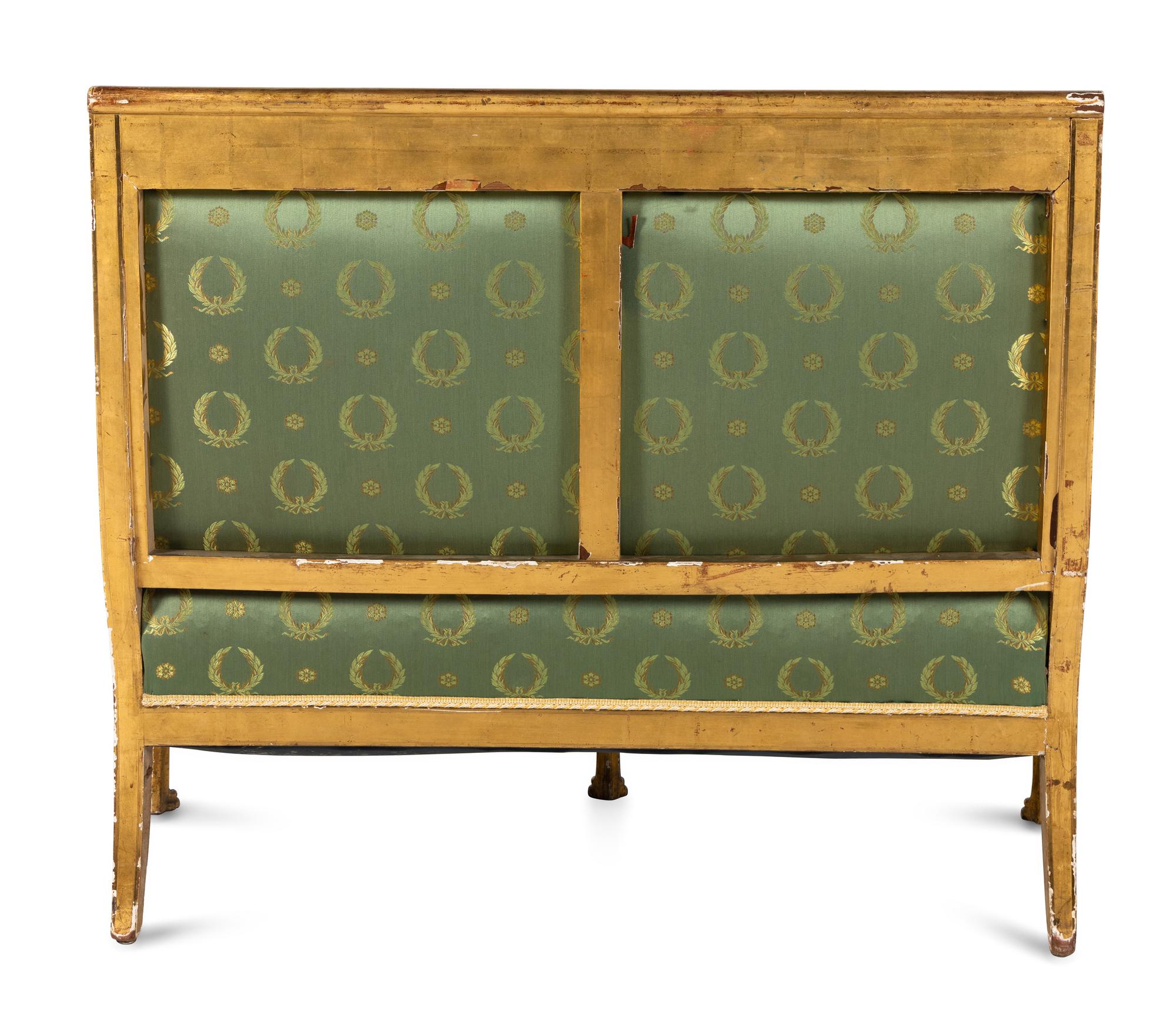 An Empire Style Giltwood Settee