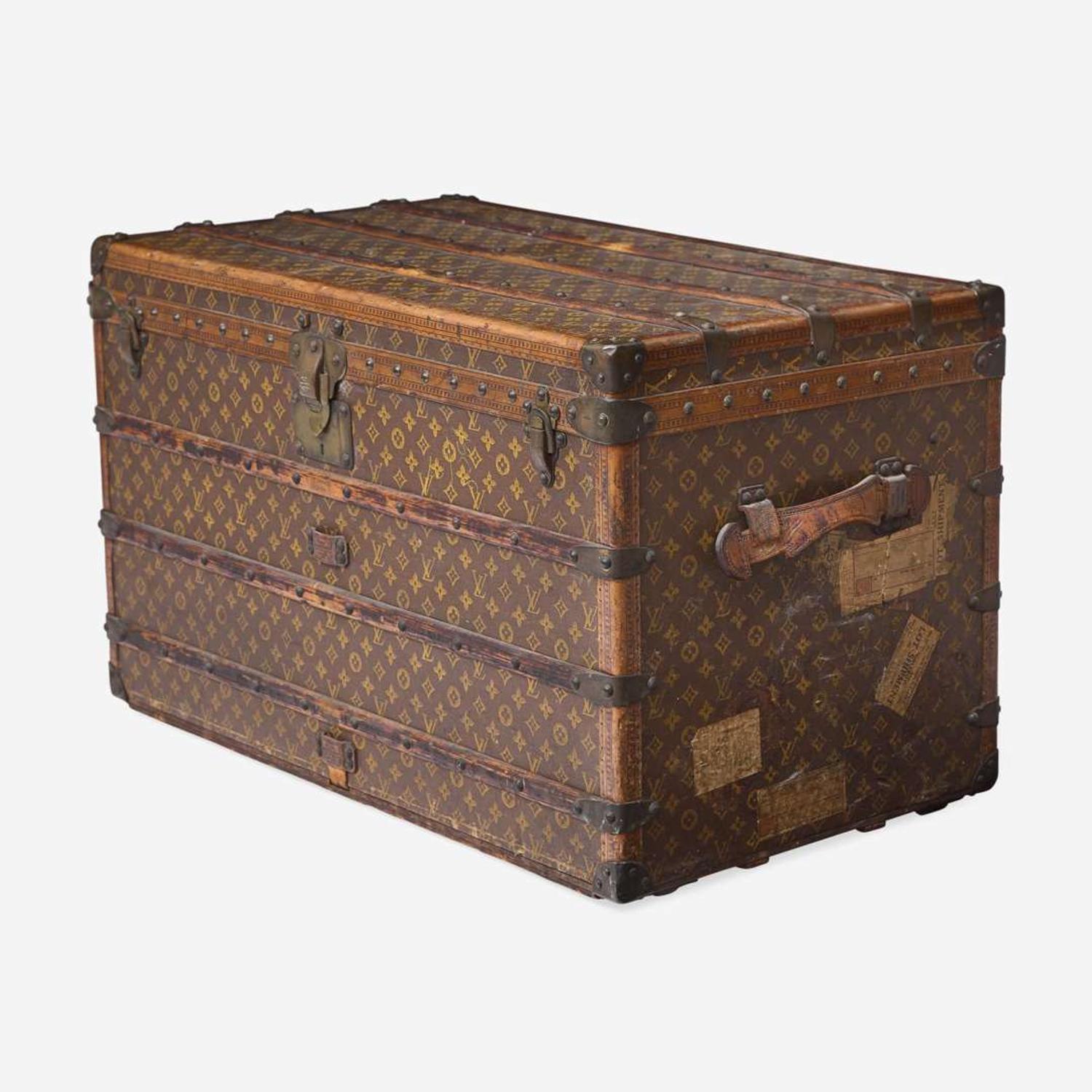 A Louis Vuitton Monogrammed Canvas Steamer Trunk Early 20th-century
