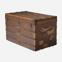 A Louis Vuitton Monogrammed Canvas Steamer Trunk Early 20th-century