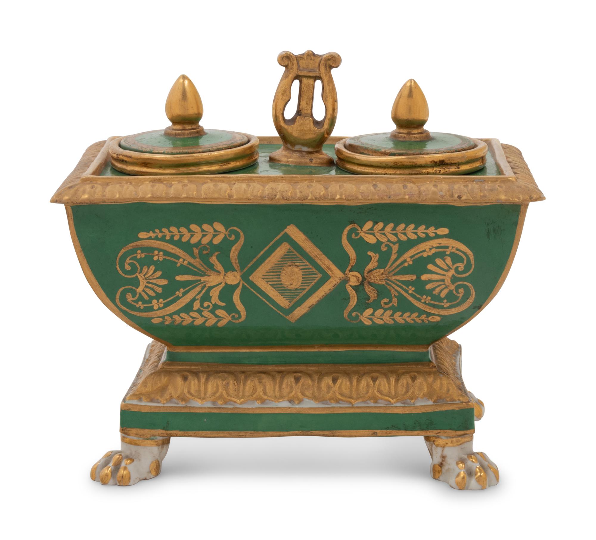 An Empire Style Paris Porcelain Inkwell