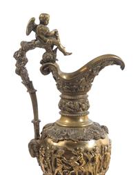 A Pair of Neoclassical Brass Ewers