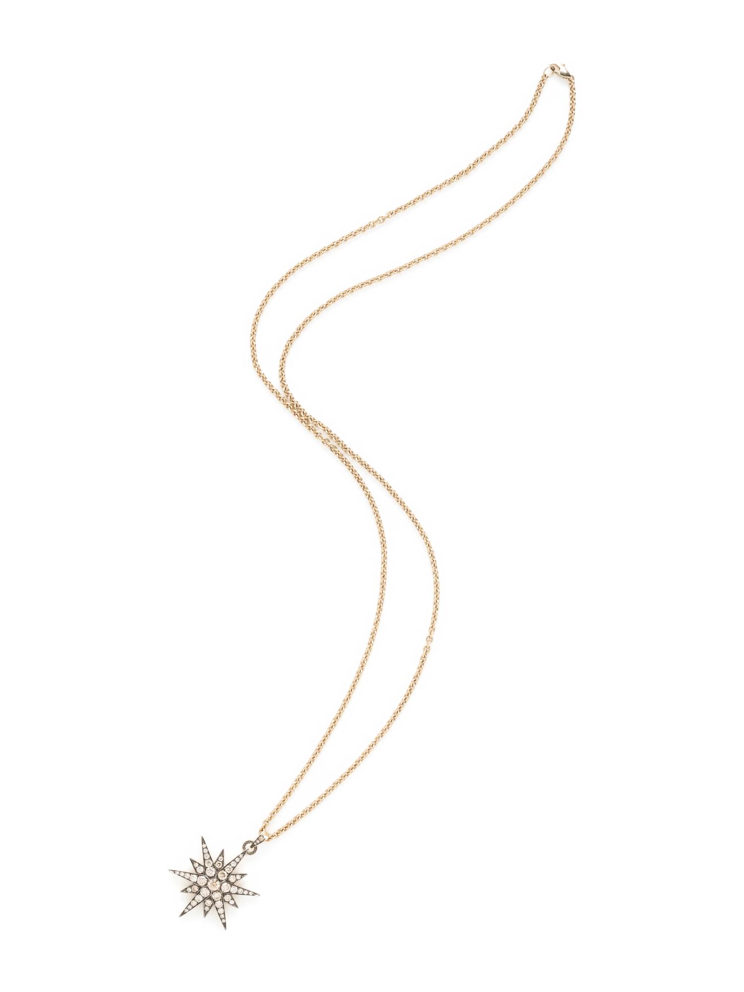 SILVER-TOPPED YELLOW GOLD AND DIAMOND PENDANT/NECKLACE