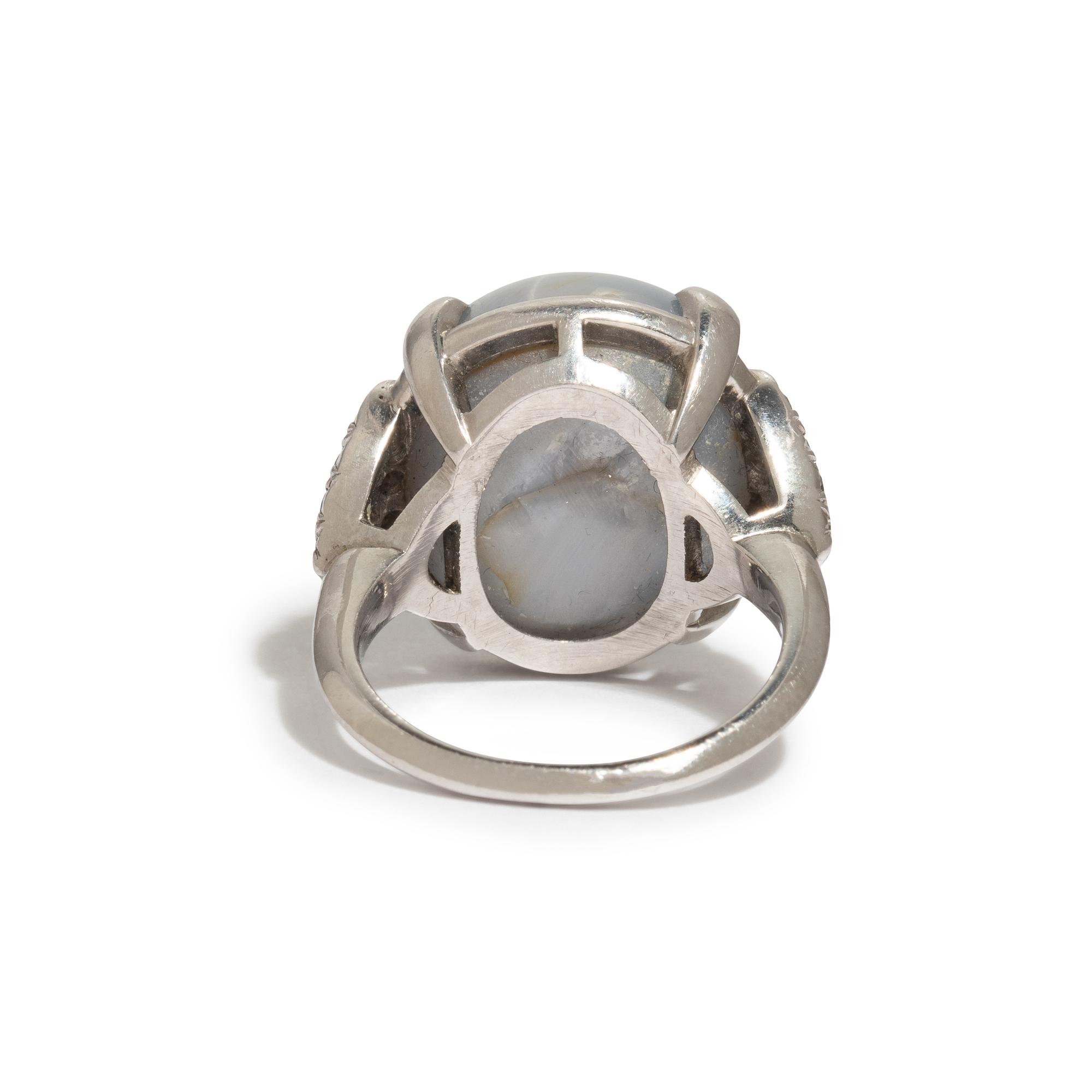 STAR SAPPHIRE AND DIAMOND RING