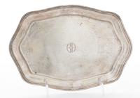 An Small American Silver Tray, Whiting Mfg. Co., New York, NY, 20th Century, the center engraved with the initials AB.