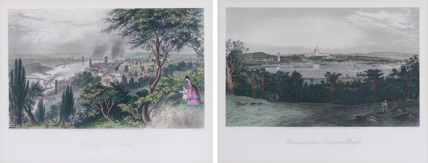 A Set of Eight American Prints, Height 7 1/2 x width 9 3/4 inches.