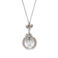 ANTIQUE, DIAMOND CONVERTIBLE BROOCH/PENDANT NECKLACE