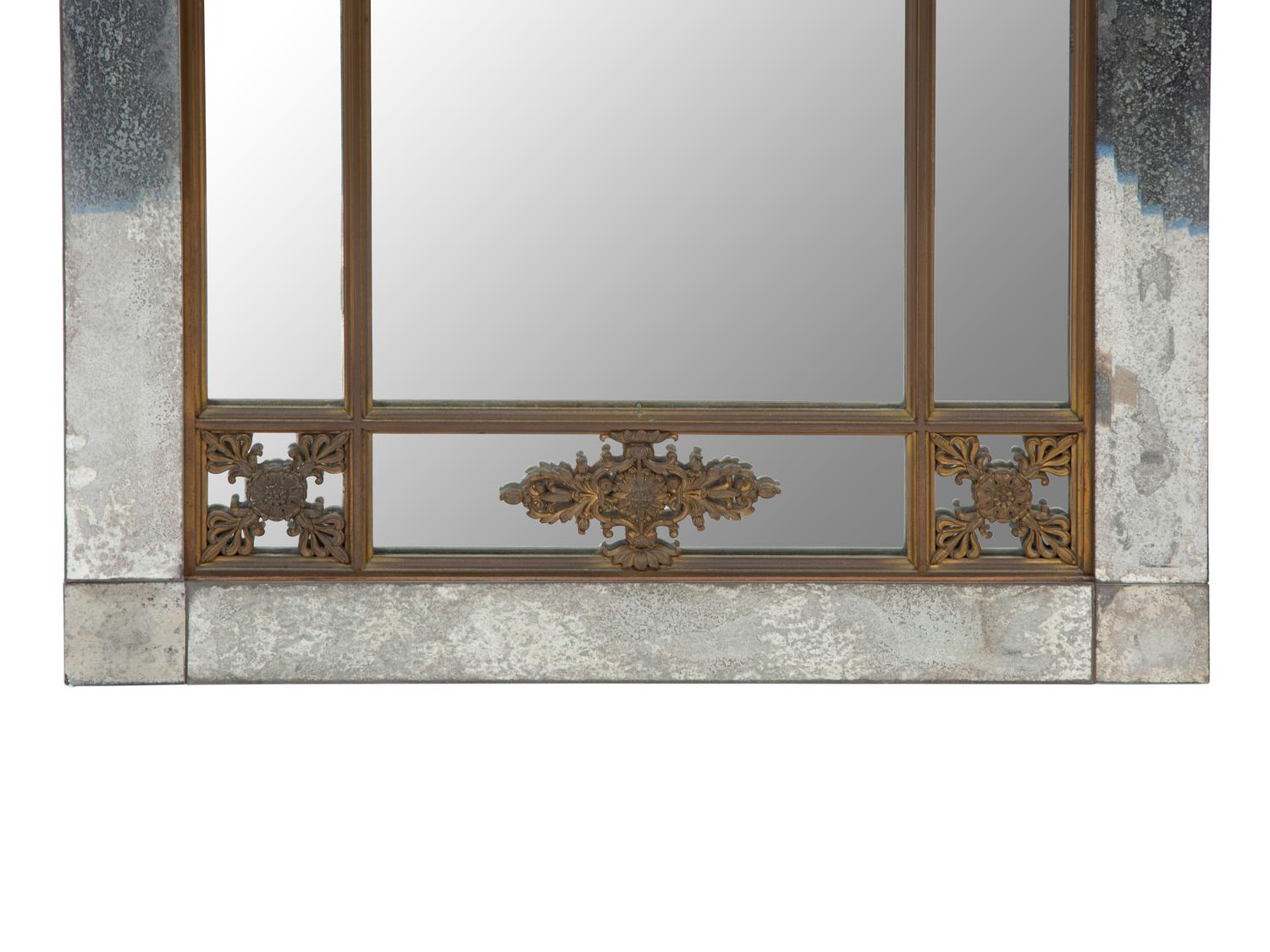 A French Empire Style Pier Mirror with Bronze Mounts