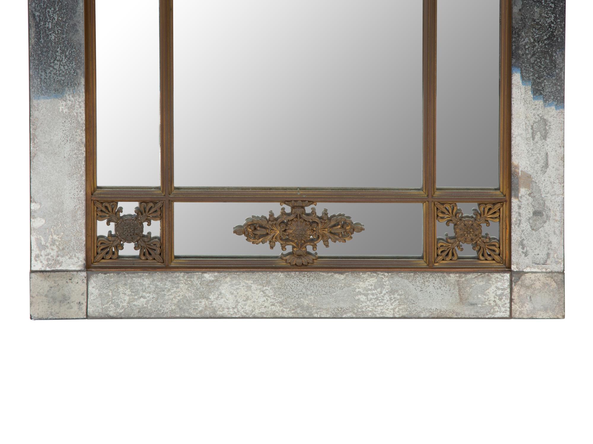A French Empire Style Pier Mirror with Bronze Mounts