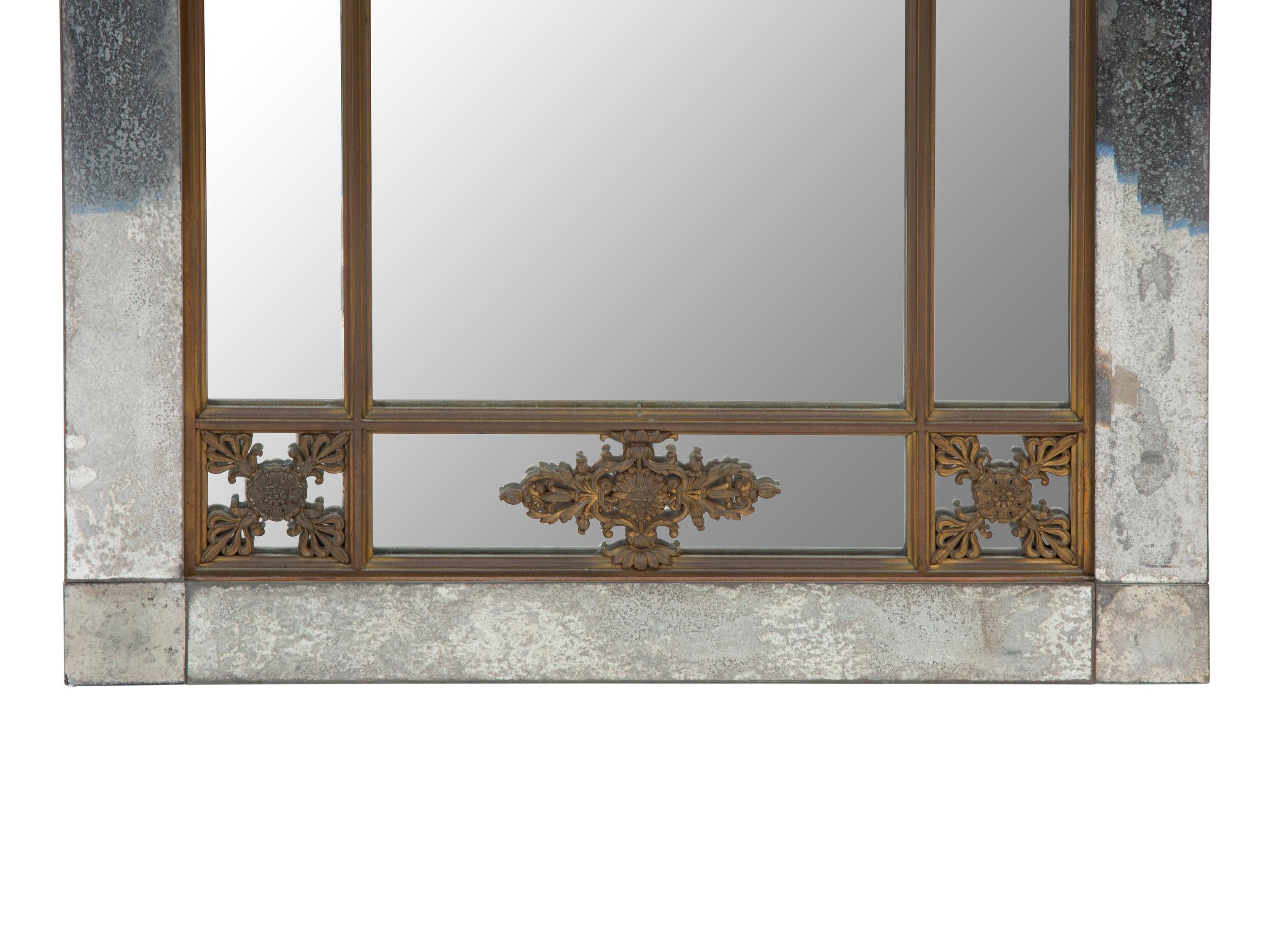 A French Empire Style Pier Mirror with Bronze Mounts