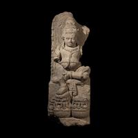 An Indonesia Figure of Kubera, Central Java, 9th Century 九世紀 爪窪石雕毗罗坐像