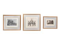 A Collection of Three Architectural Engravings and a Relief Print