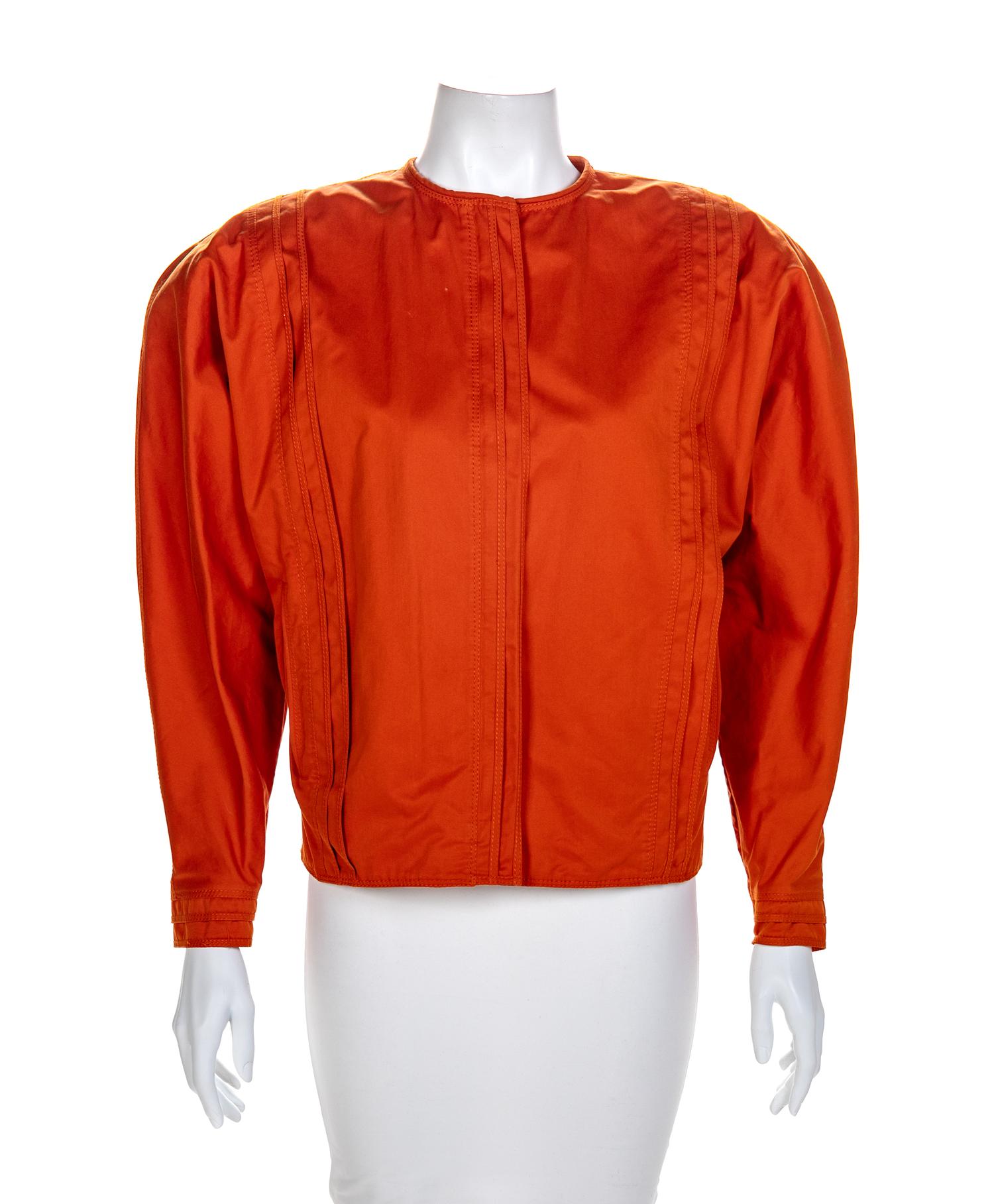Gianni Versace Orange Cotton Coat, 1980s Size label: 12