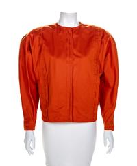 Gianni Versace Orange Cotton Coat, 1980s Size label: 12
