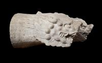 A Pair of Monumental, Rare and Important Chinese Imperial Stone Dragon Spouts QIANLONG PERIOD Overall length approximately 48 inches. — QIANLONG PERIOD