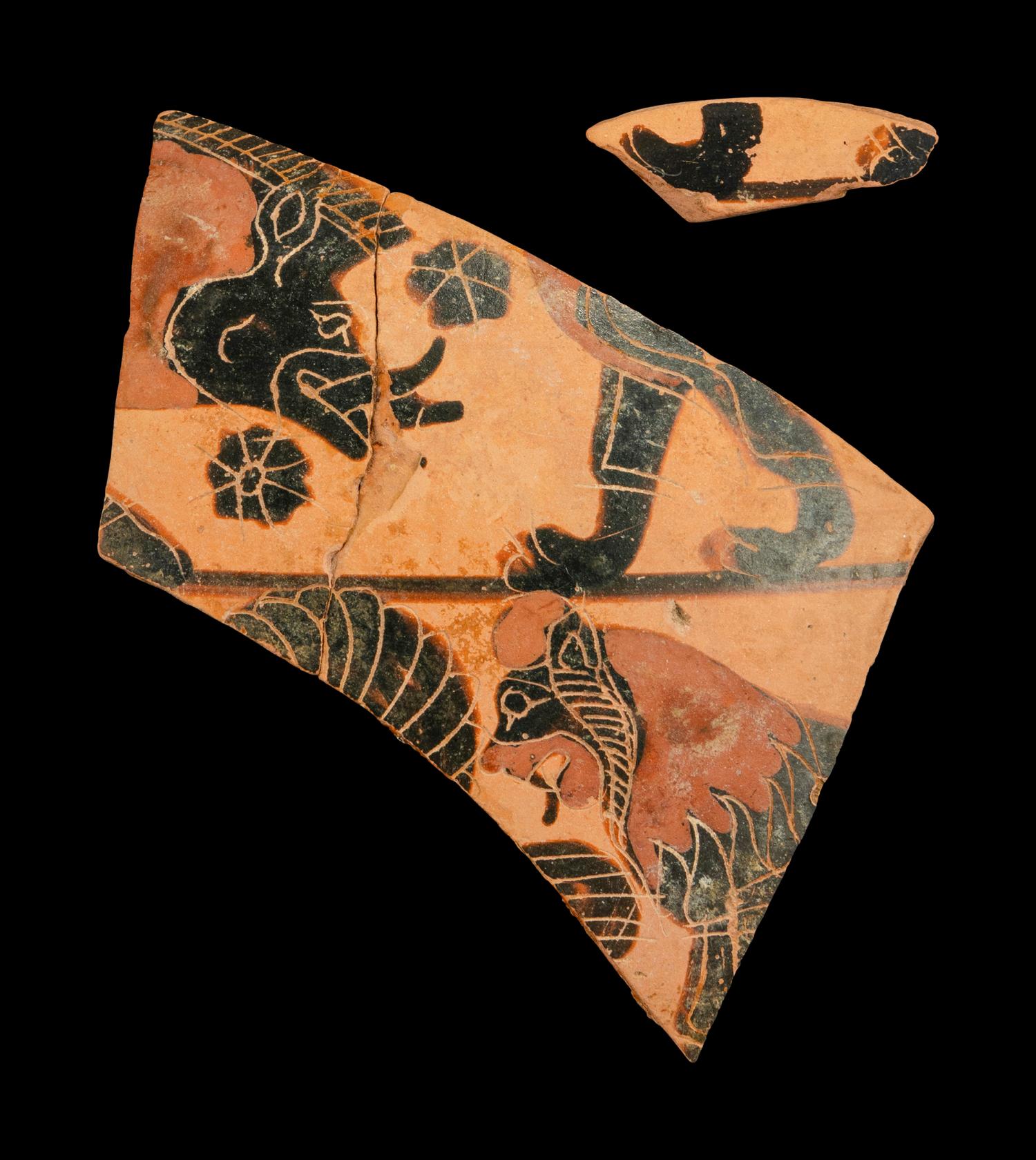 Two Attic Black-Figured Vase Fragments