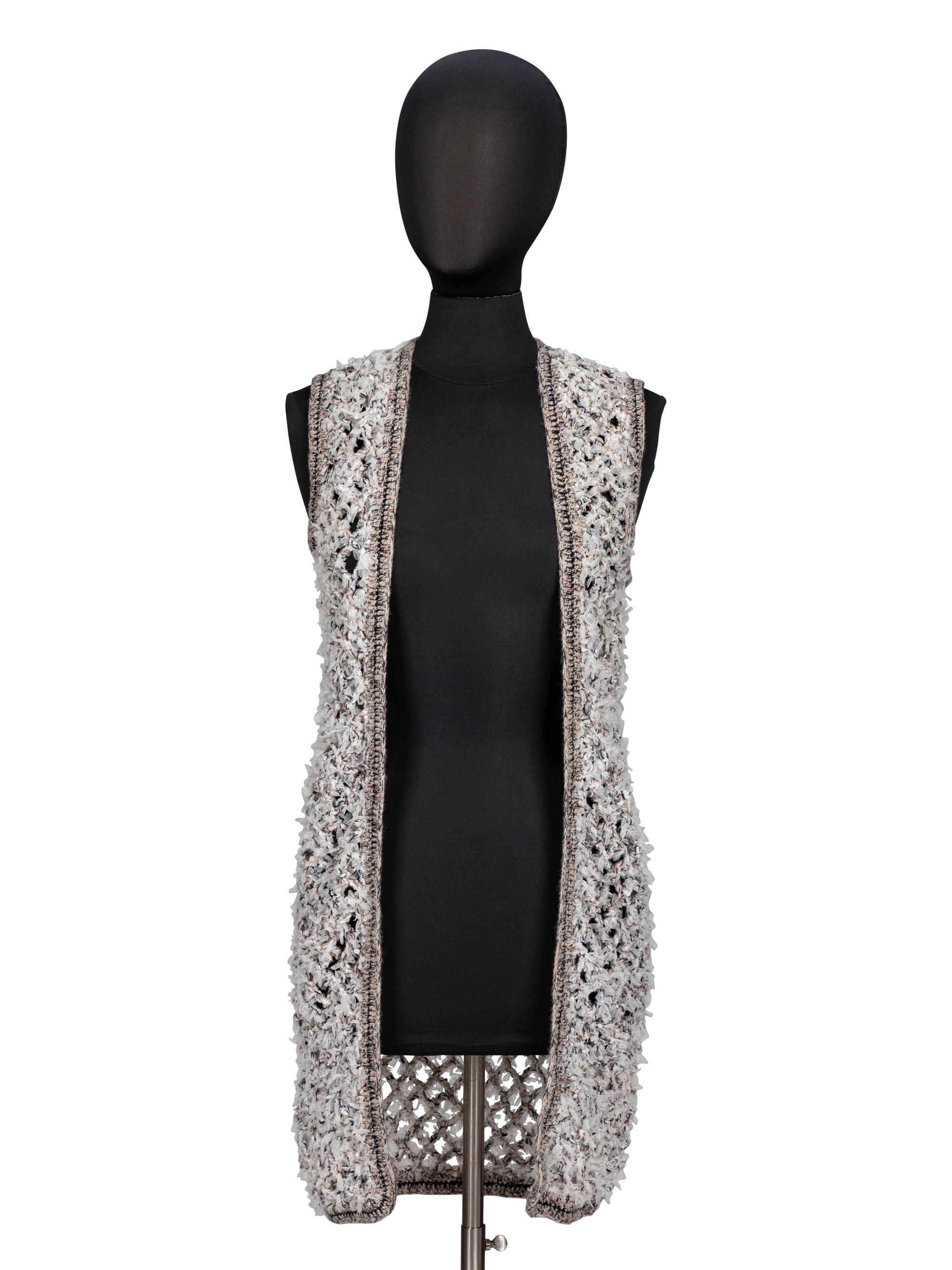 Chanel, Textured Open-Knit Sleeveless Duster