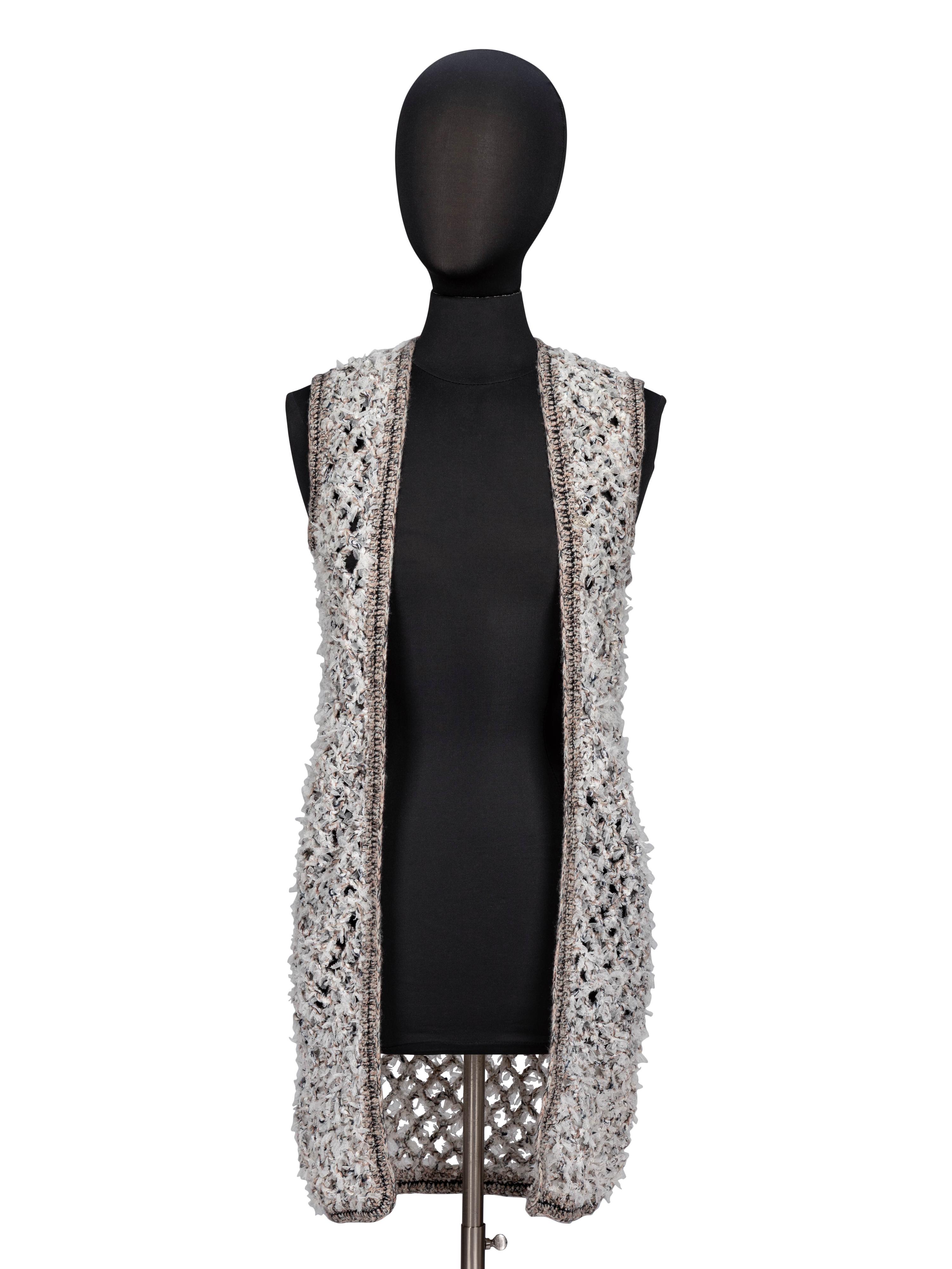 Chanel, Textured Open-Knit Sleeveless Duster