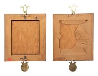 A Pair of American Brass Mounted Faux Tortoiseshell Mirrors