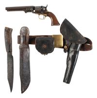 [CIVIL WAR]. Collection identified to Herman Jonas, Company C, 1st Texas Cavalry US, incl. weaponry, photograph, and documentation.