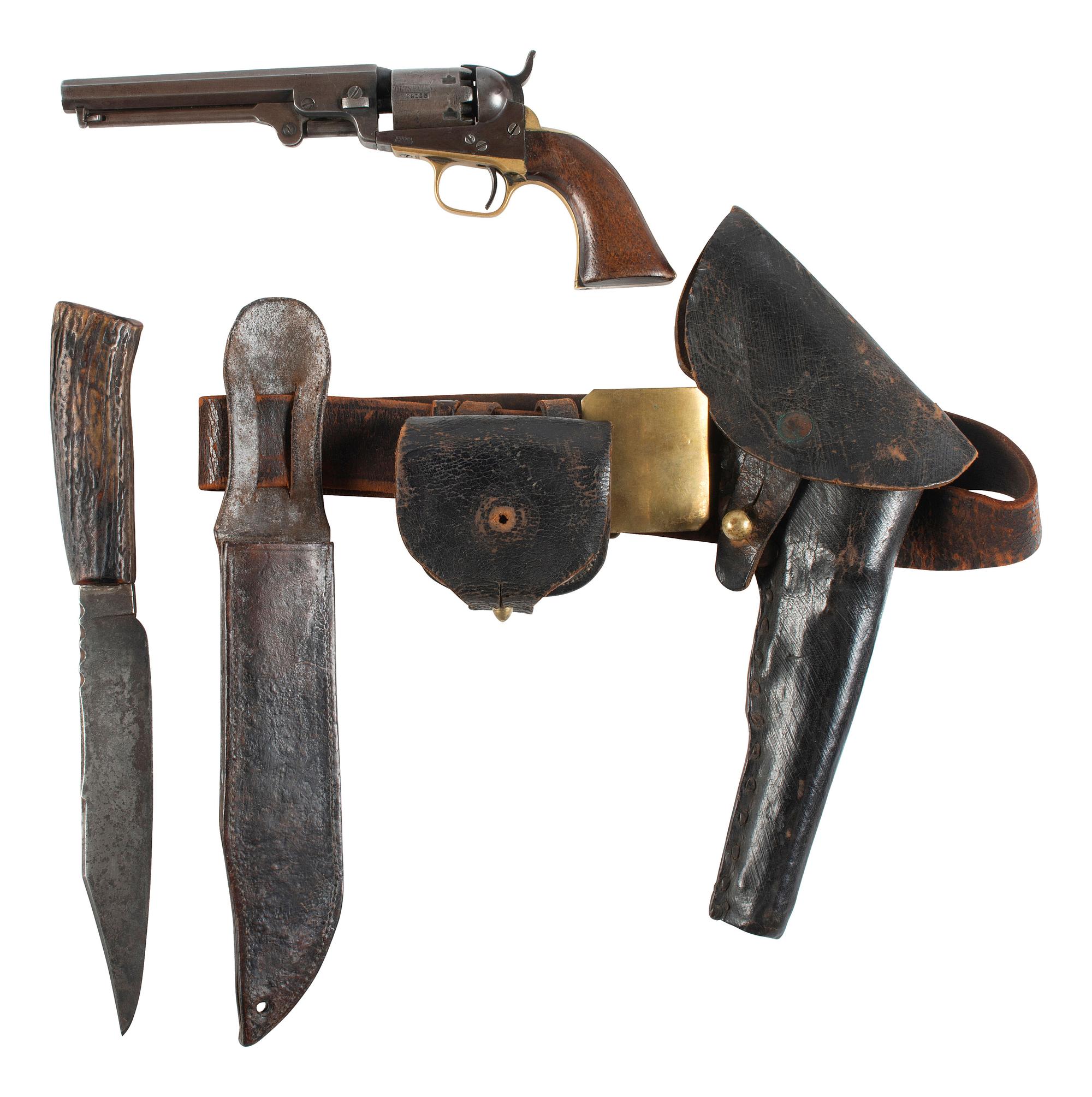 [CIVIL WAR]. Collection identified to Herman Jonas, Company C, 1st Texas Cavalry US, incl. weaponry, photograph, and documentation.