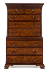 A George III Mahogany Chest-on-Chest Height 71 1/4 x width 41 7/8 x depth 20 3/4 inches. — THIRD QUARTER 18TH CENTURY