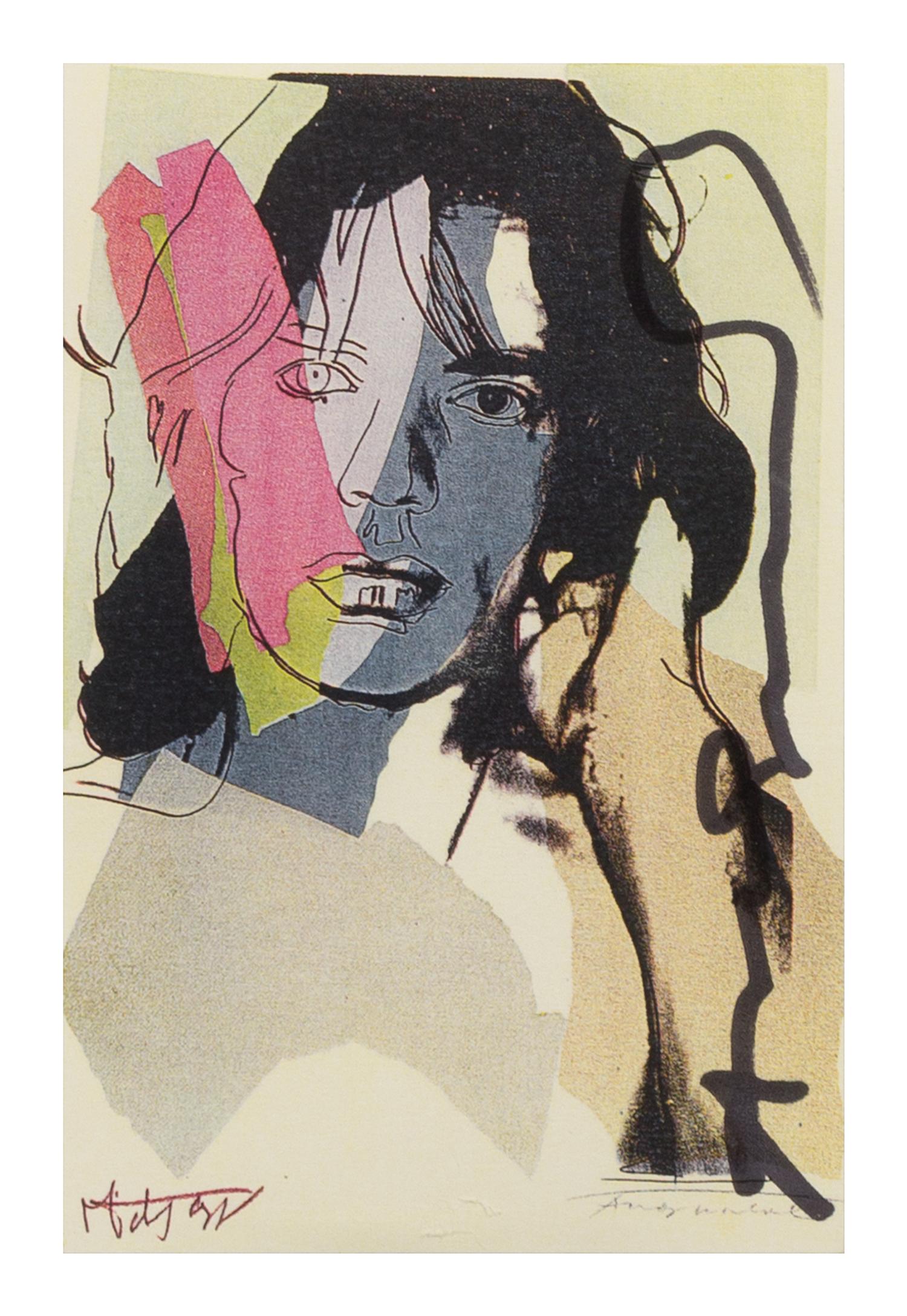 Andy Warhol, (American, 1928-1987), Mick Jagger (set of 3 announcement cards from portfolio of 10), 1975