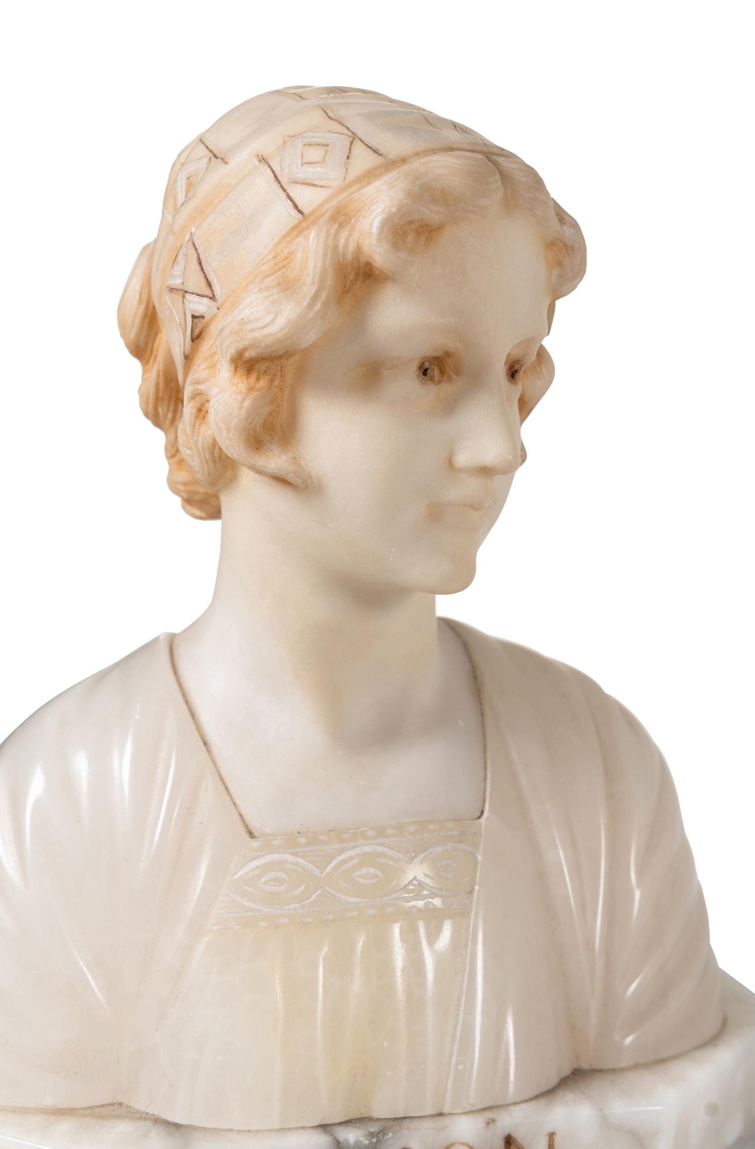 A Continental Marble Bust of Ruth and Two Other Small Busts