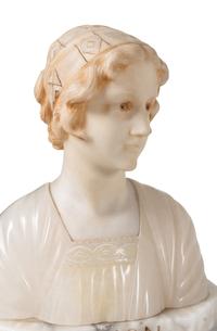A Continental Marble Bust of Ruth and Two Other Small Busts