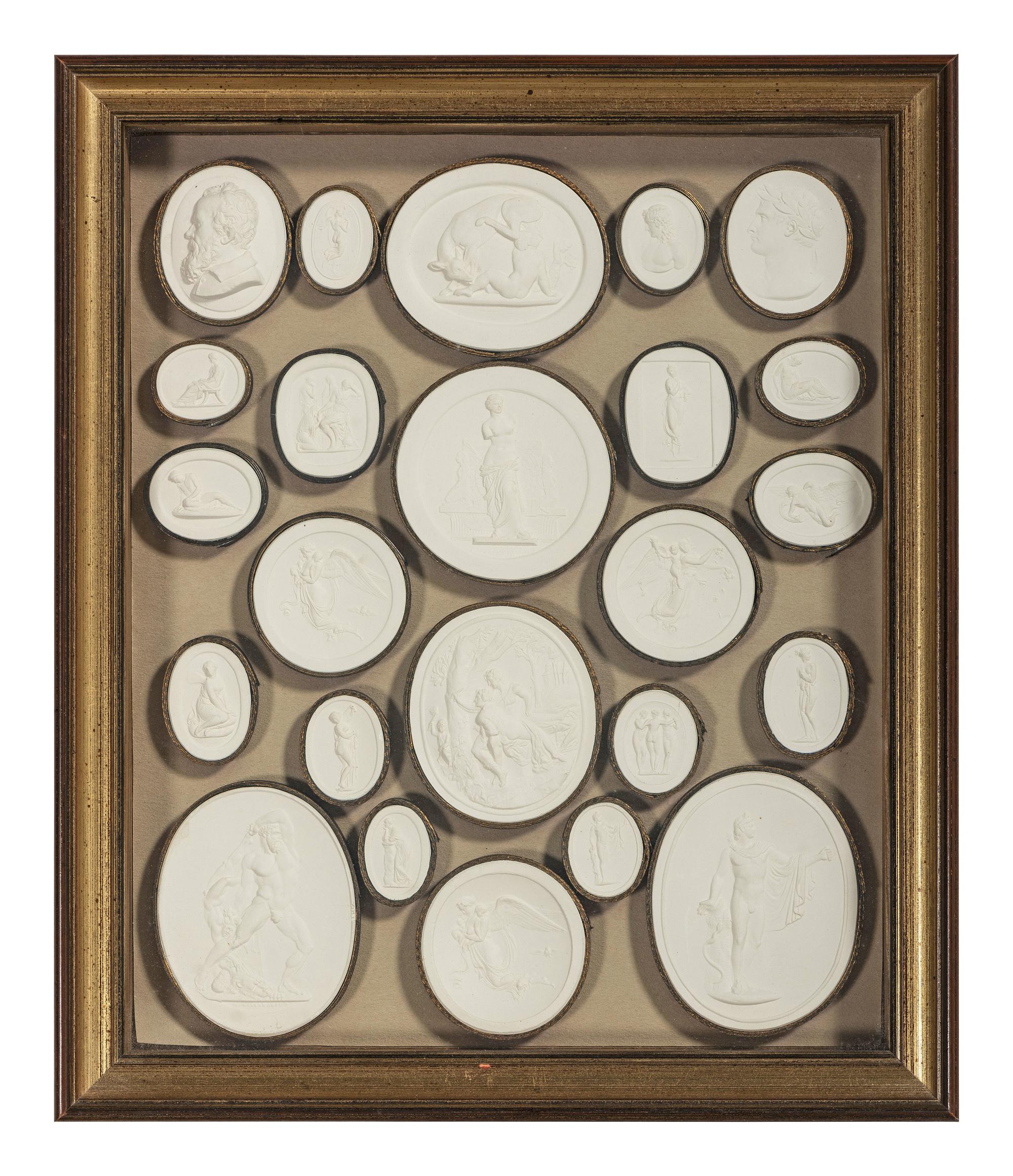 Four Framed Groups of Grand Tour Plaster Intaglios