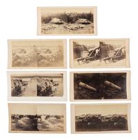 [CIVIL WAR]. A group of 7 stereoviews of cannon and guns taken at Port Hudson, Louisiana, following the siege. [Baton Rouge, LA]: [McPherson & Oliver, attrib. ca 1863-1864].