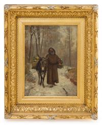 Artist Unknown, (Continental, 19th Century), Monk and Donkey