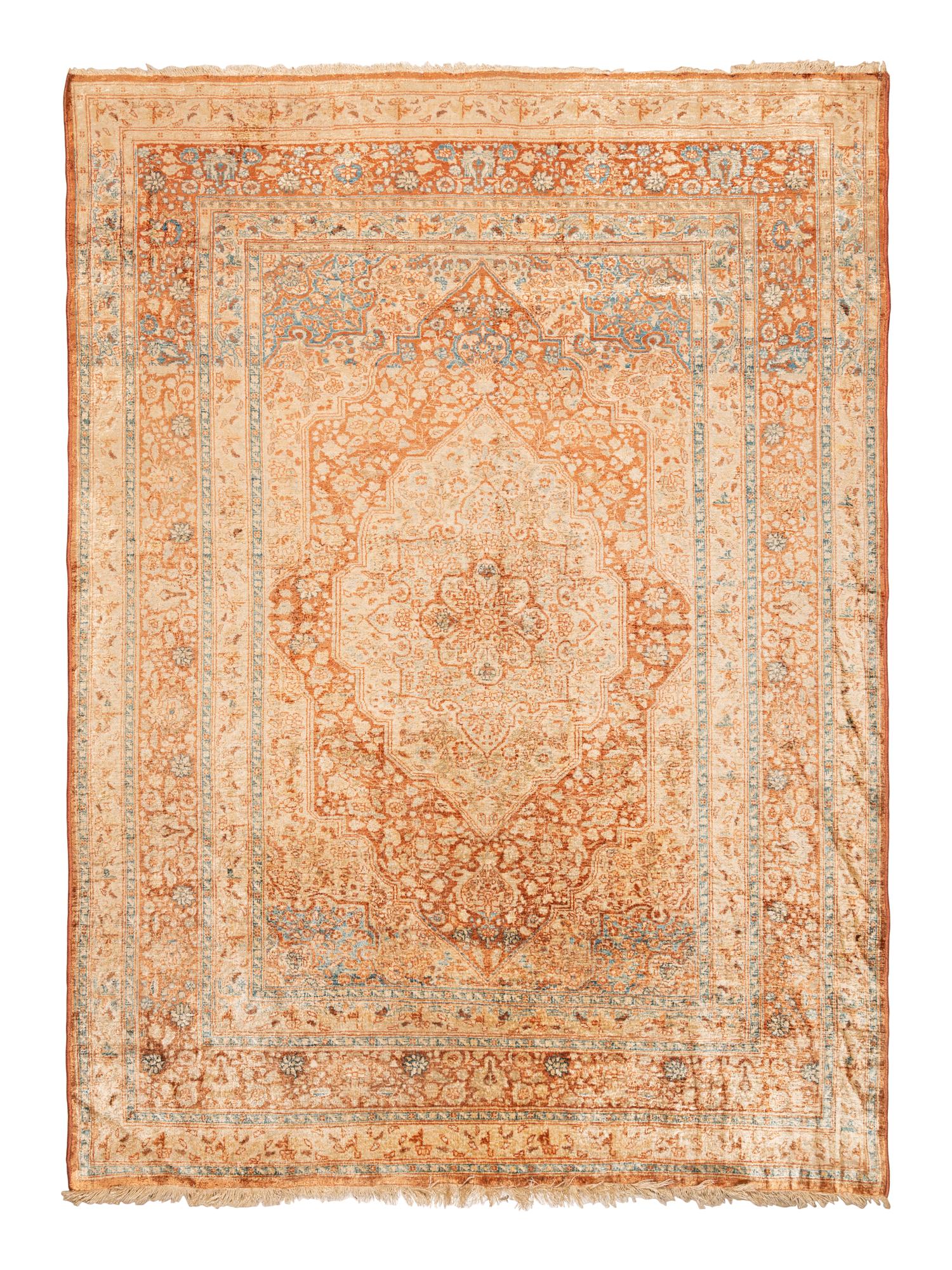 A Tabriz Silk Rug