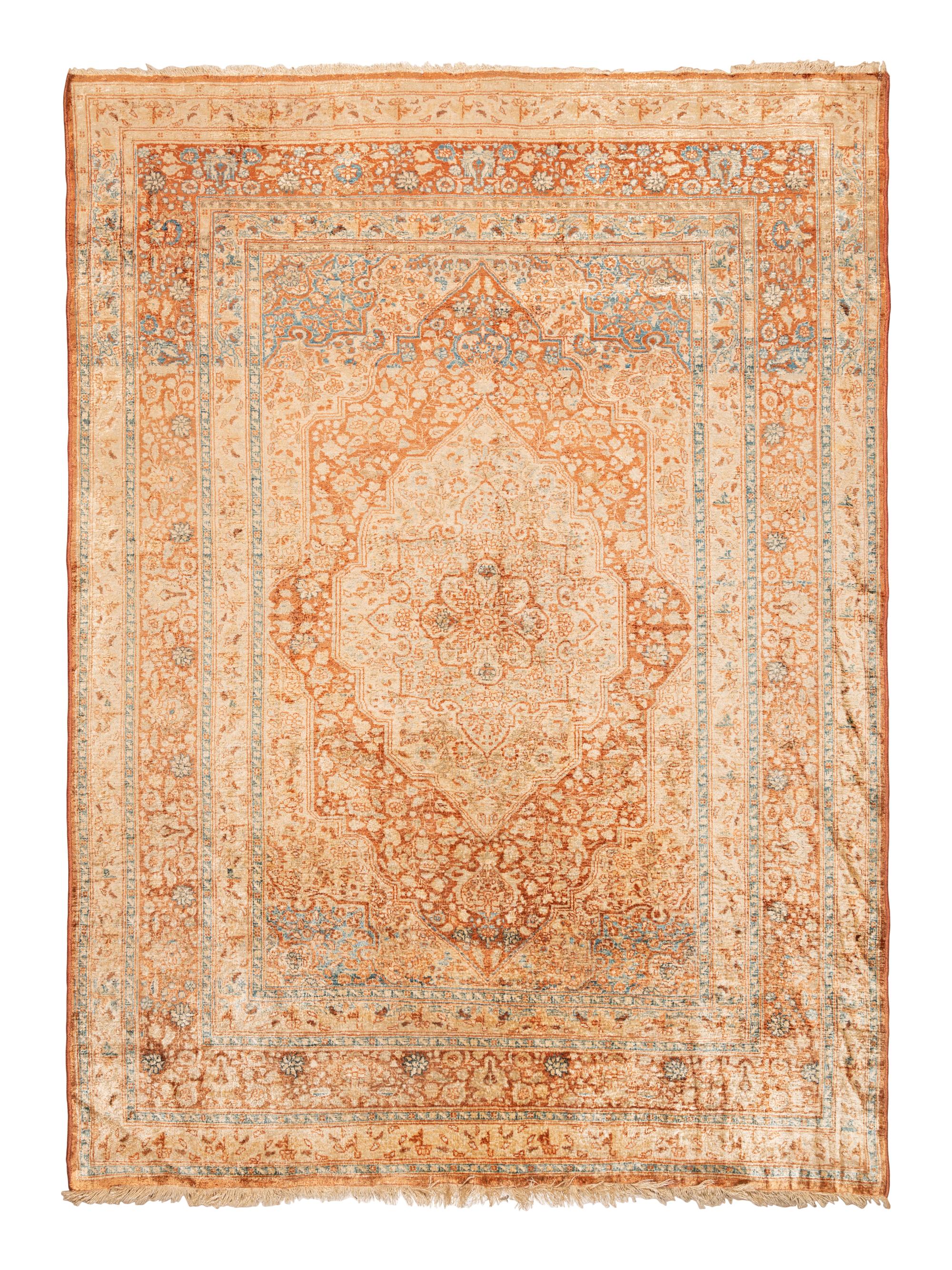 A Tabriz Silk Rug