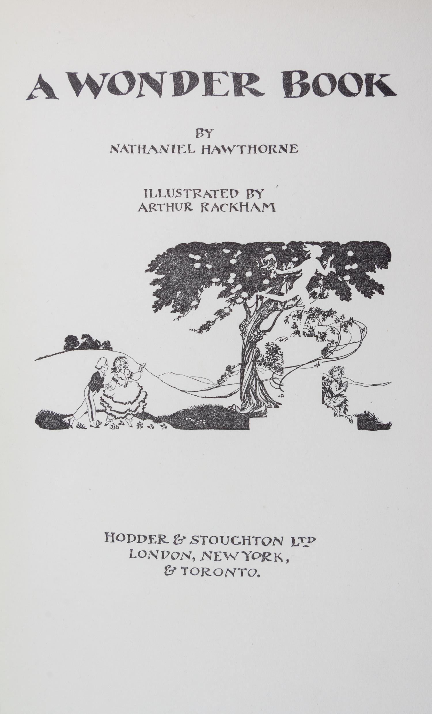 (HALPIN, BILL; RACKHAM, ARTHUR) HAWTHORNE, NATHANIEL. A Wonder Book. London, n.d. Finely bound. Limited, signed.