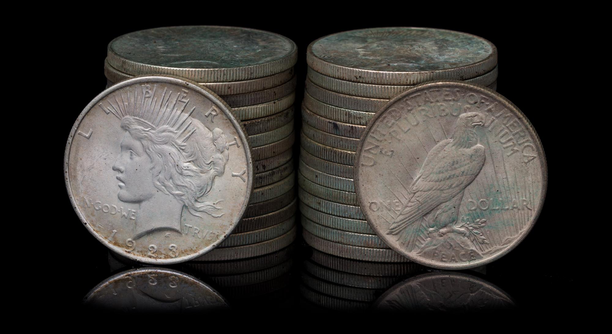 A Group of Thirty United States 1923 Peace Silver Dollar Coins