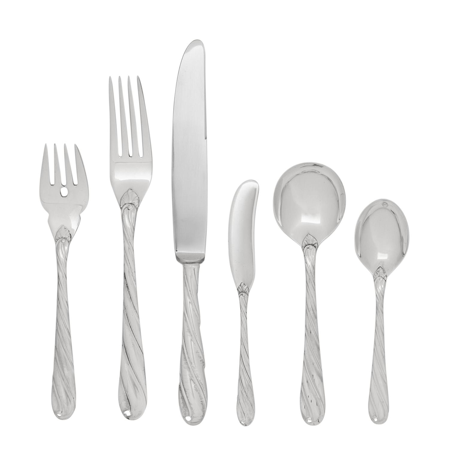 A Buccellati Silver Flatware Service