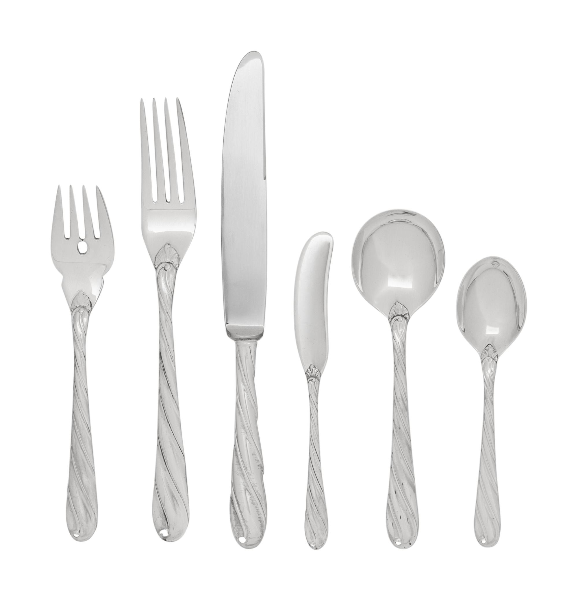 A Buccellati Silver Flatware Service