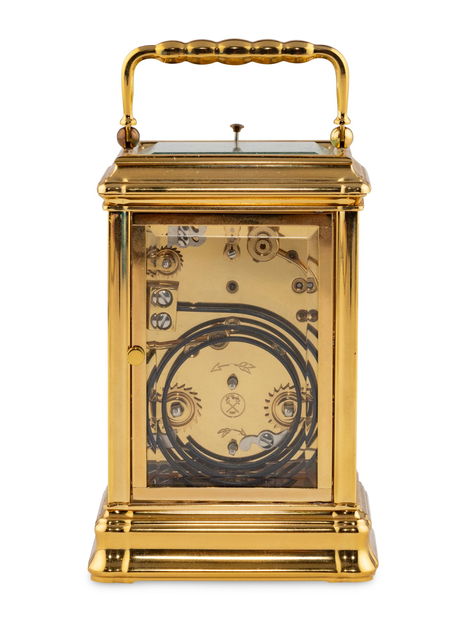 A L'Epee Brass Carriage Clock