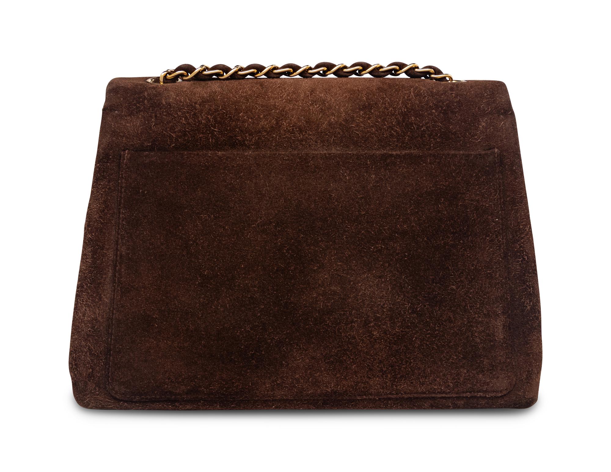 Chanel Brown Suede Flap Bag