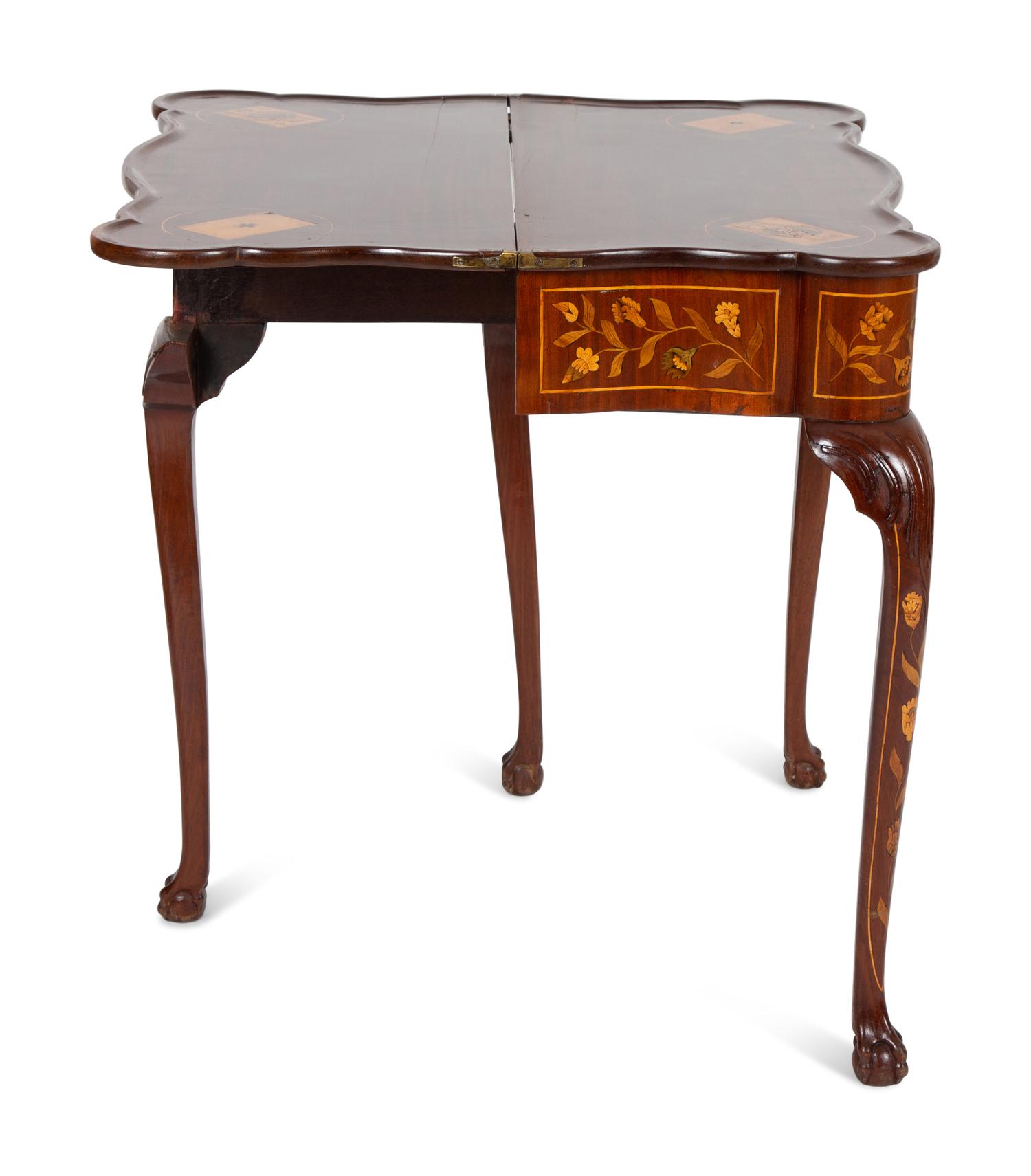 A Dutch Marquetry Flip-Top Table