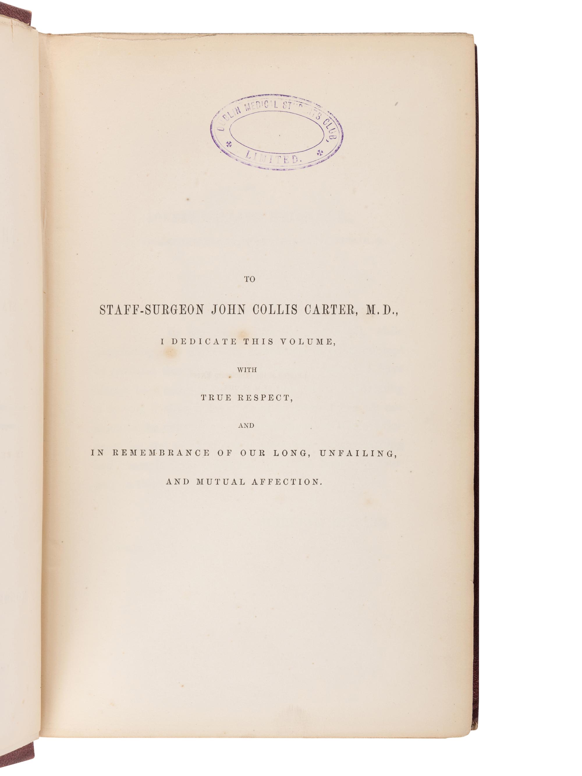 STOKES, William (1804-1878). The Diseases of the Heart and the Aorta . Dublin: Hodges and Smith, 1854.
