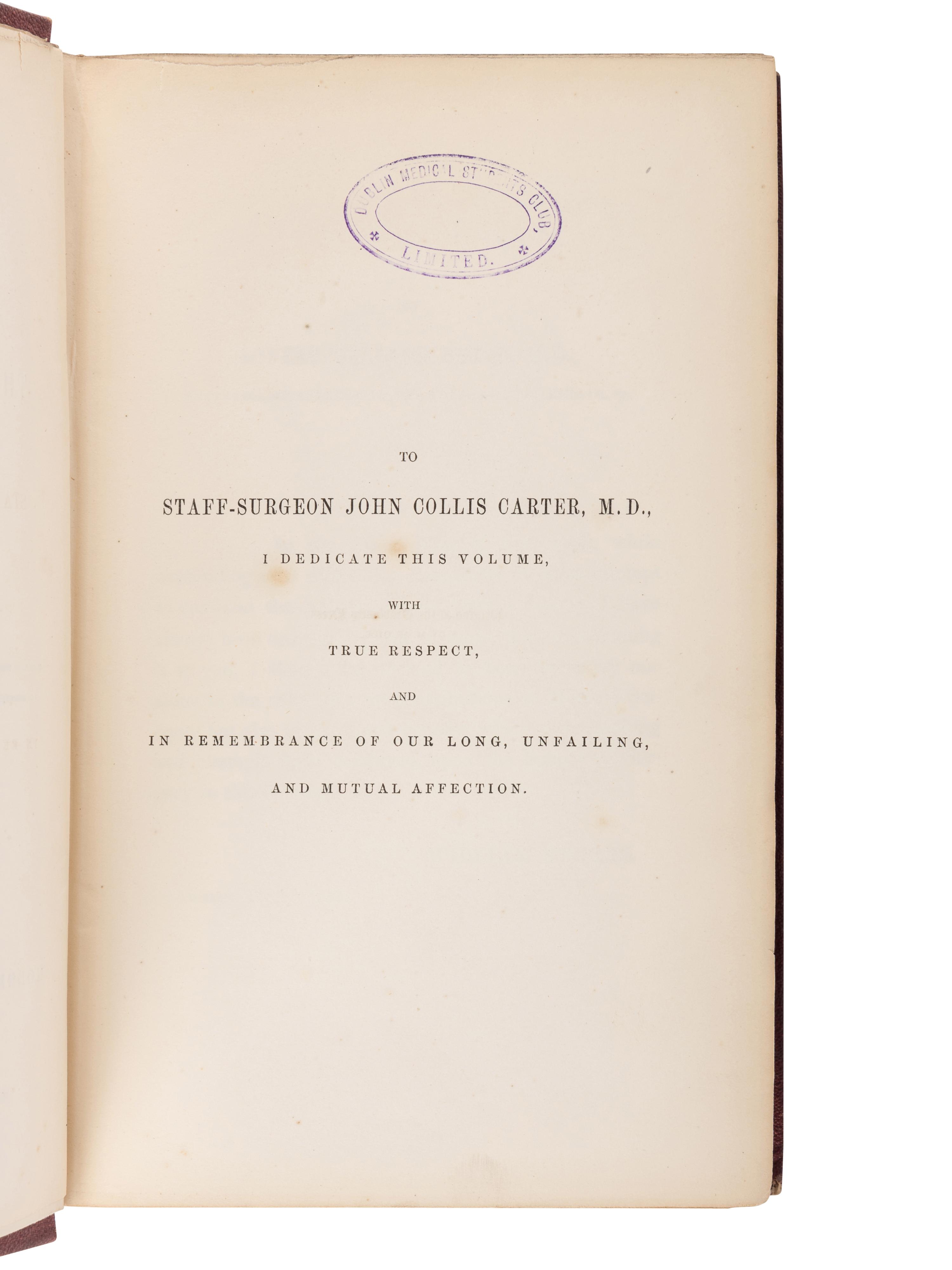 STOKES, William (1804-1878). The Diseases of the Heart and the Aorta . Dublin: Hodges and Smith, 1854.